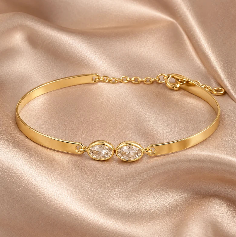 Bracelete Ponto de Luz sobre tecido acetinado