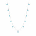 Colar Cristal Azul em prata 925 sobre fundo branco