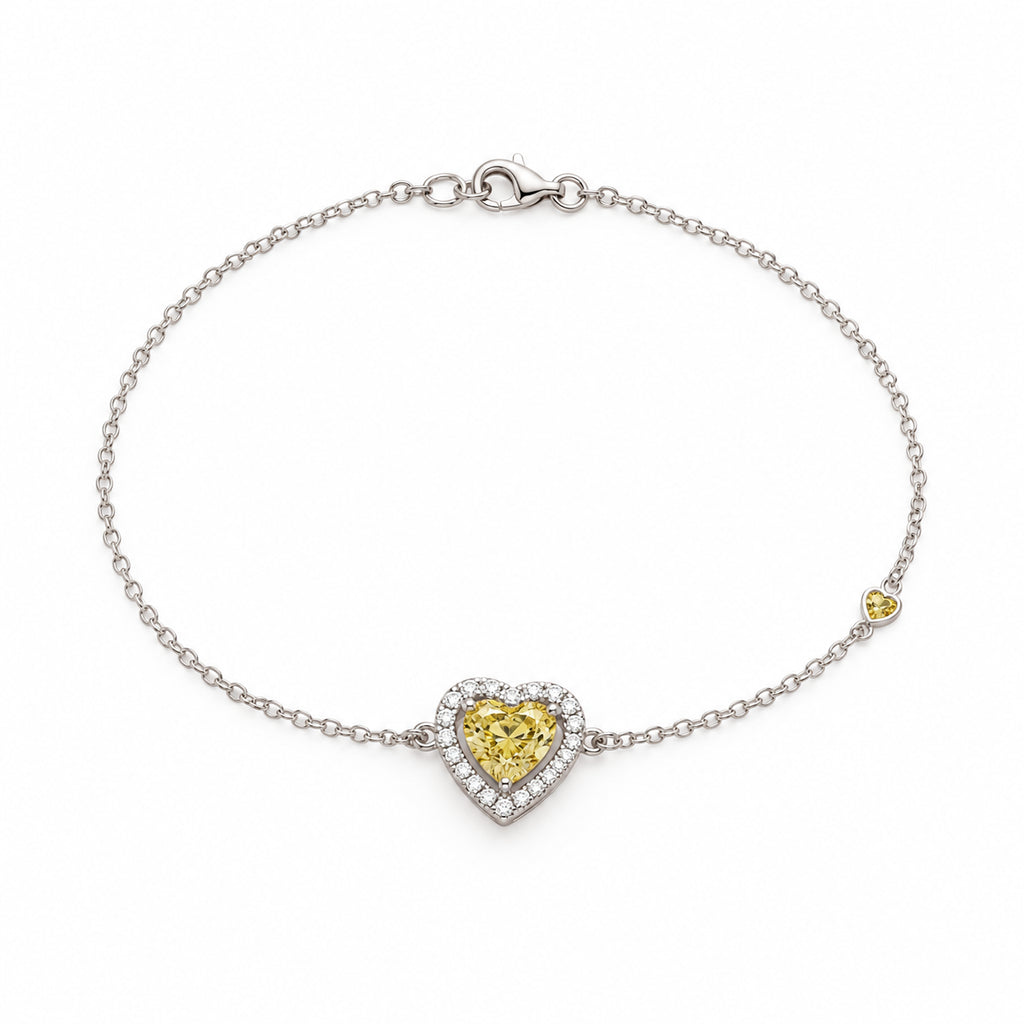 Pulseira Zircônia Fancy Yellow AVELINE em fundo branco